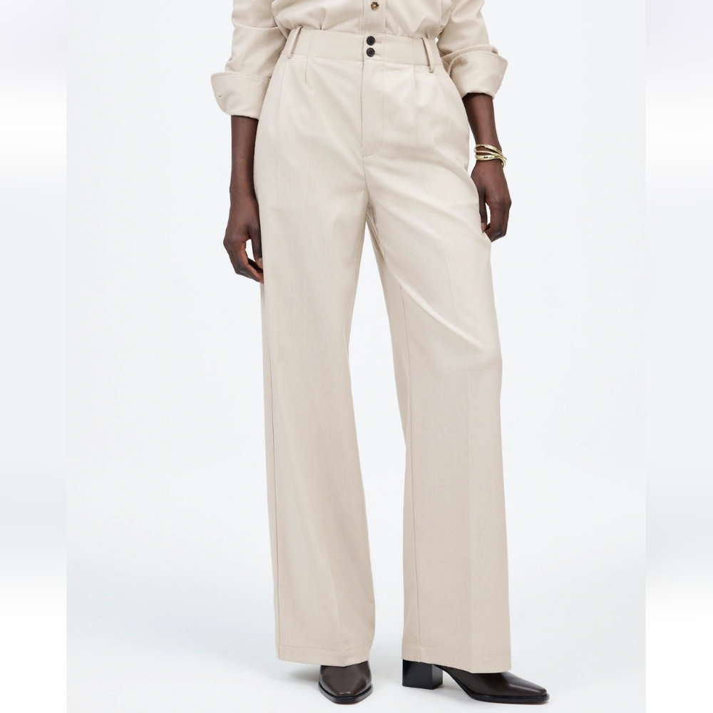 Madewell The Harlow Wide-Leg Trouser in Brushed Twill